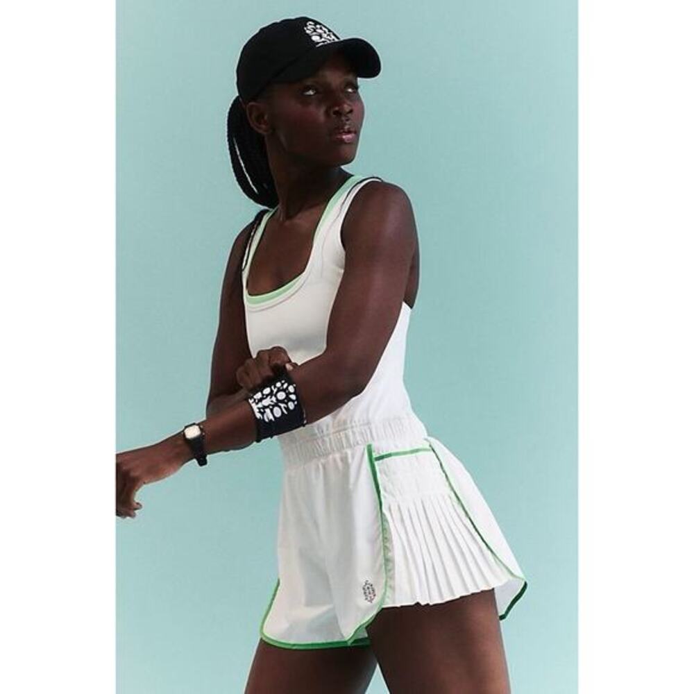 Women’s White Tennis Skort with Green Trim